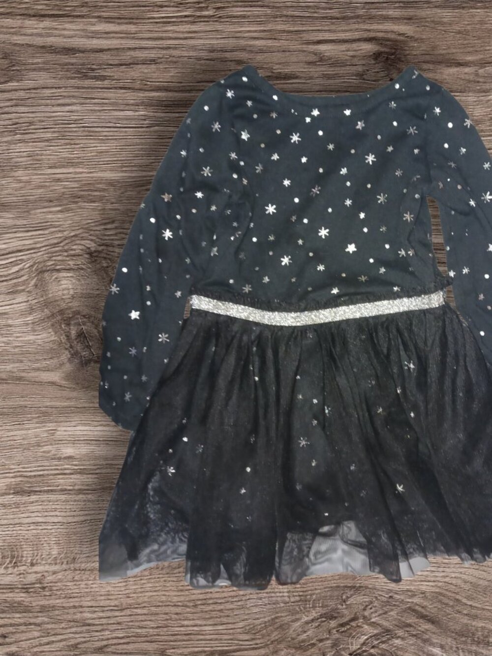 Cat & Jack Black Star Tulle Dress Girls Size 3T Party Holiday